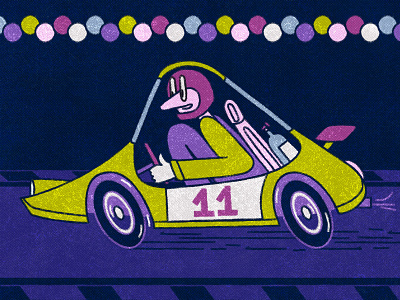 Racer boyracer car cartoon character design doodle eleven illustration race car raceface racer racing