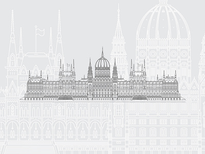 Vector art budapest hungarian illustration parliament vector