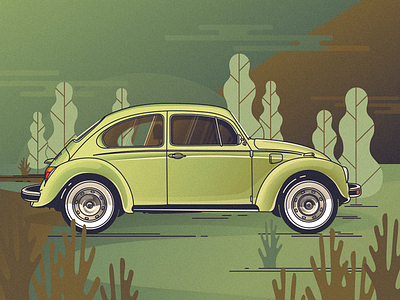 VW Beetle affinity designer car illustration käfer vector art volkswagen