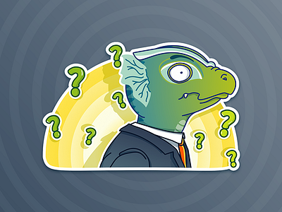 Whaaat? - Lizardman sticker pack character design conspiracy theory illustration question reptilian surprised whaat