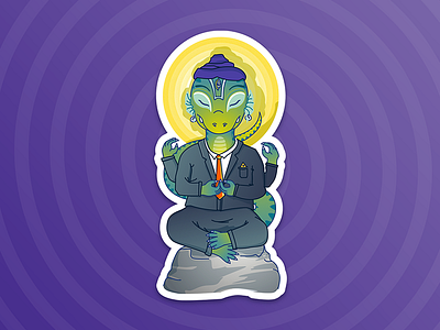 Shiva - Lizardman sticker pack character design chill conspiracy theory illustration peaceful reptilian