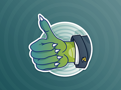 Thumbs up - Lizardman sticker pack character design conspiracy theory funny illustration like reptilian