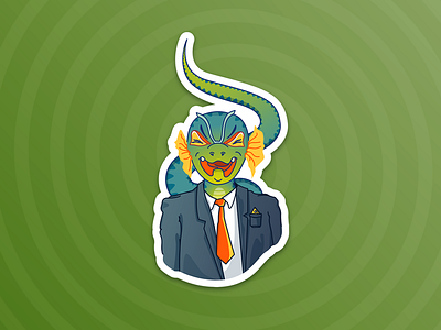 Waaa! character design conspiracy theory illustration reptilian sticker viber