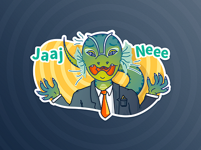 Oh noo! character design conspiracy theory illustration reptilian sticker viber