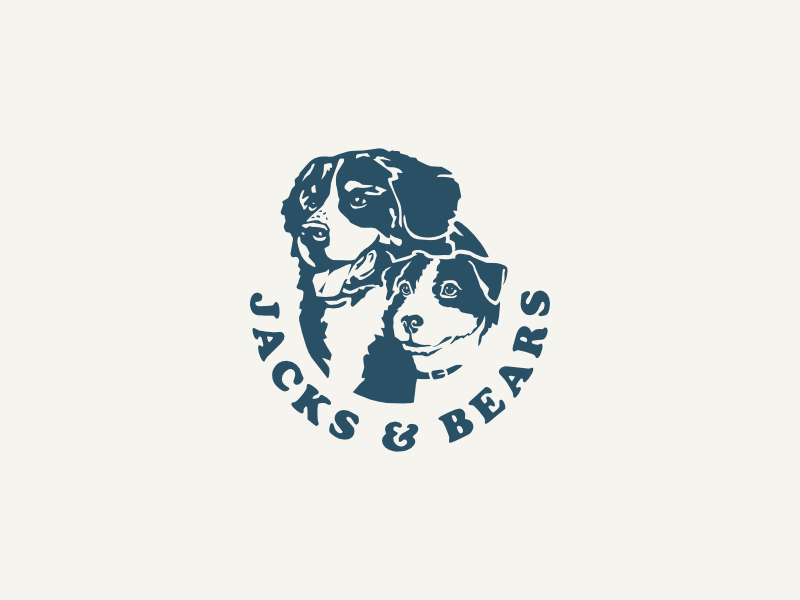 Jacks & Bears logo bernese branding dog jack jackrussel logo puppy russel