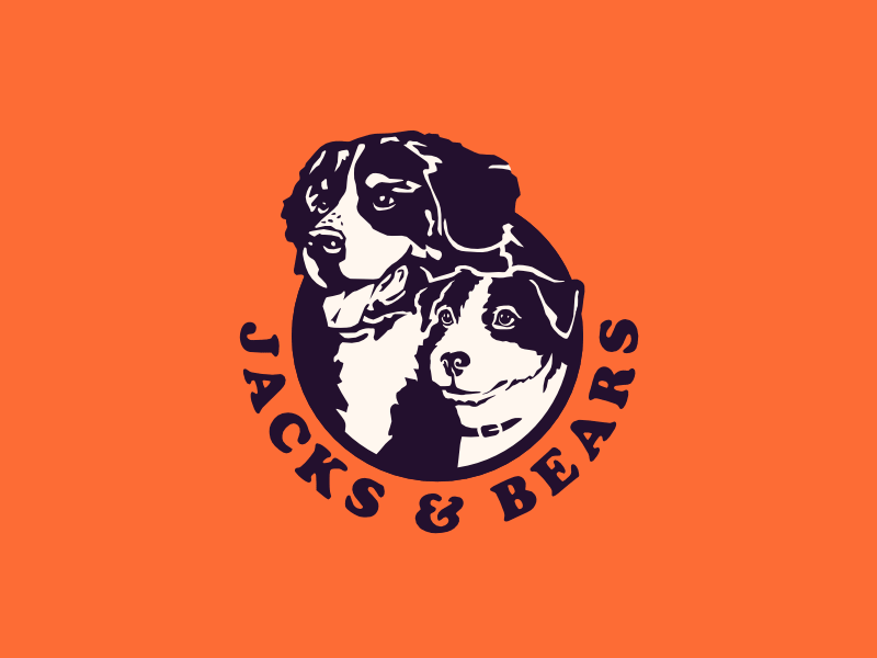Jacks & Bears logo versions bernese branding dog jackrussel jacks logo puppy