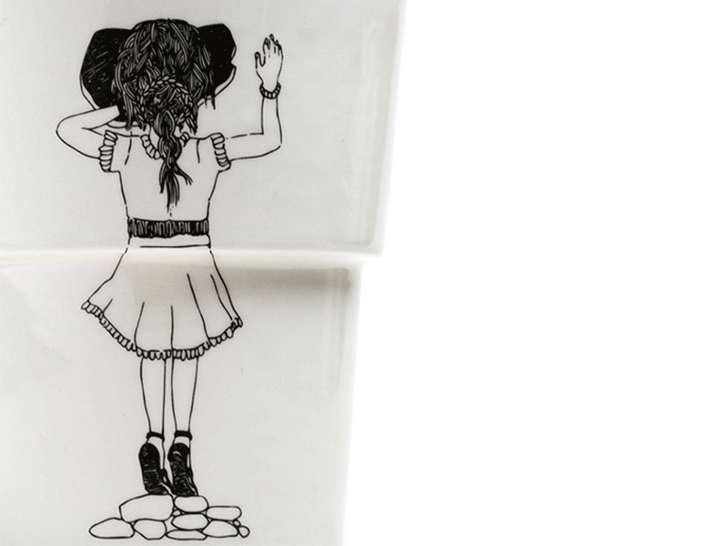 screen printed mug children girl boy screen print product design mug