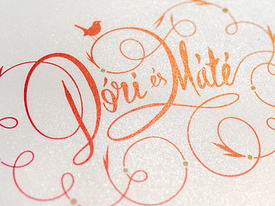 Dodo & Máté calligraphy lettering typogaphy wedding invite