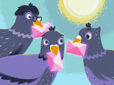 Dribbble invites doodle dribbble invites illustraion invite pigeons