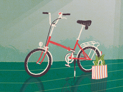 City bike bicycle camping csepel illustration plants