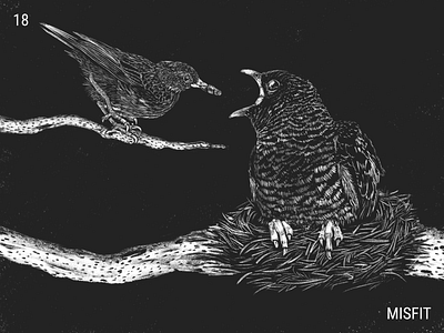 Inktober / 18 - Misfit birds birdsday cuckoo illustraion inktober inktober2019 misfit procreate