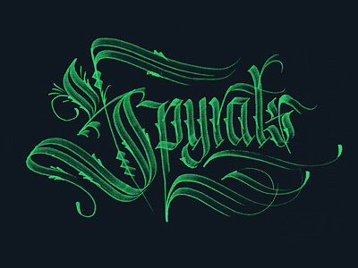 Spyrals blackletter calligraphy expressive fraktur lettering marker markers spyrals