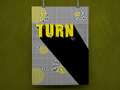 Turn design poster poster art poster design spiral turn yellow