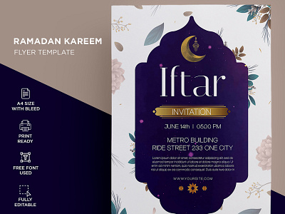 Ramadan Kareem Flyer allah arabic eid eid al adha eid mubarak hajj holy iftaar party islam islamic islamic seminar masjid minimalist mosque muslim quran ramadan