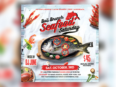 Seafood Brunch Saturday Flyer