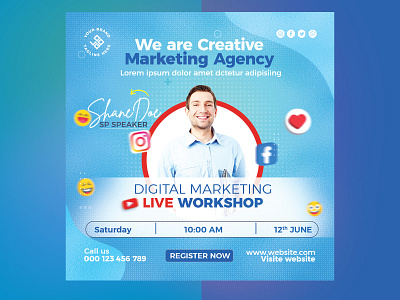 Online Webinar Live Poster Template