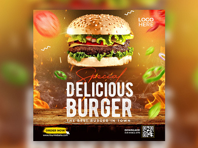 Burger Restaurant Flyer menu