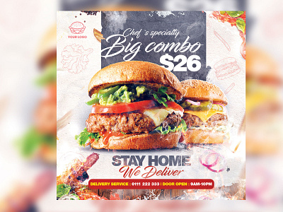 Burger Restaurant Flyer menu