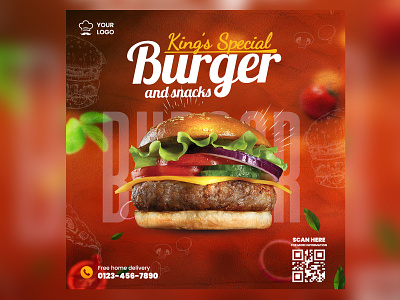 Burger Restaurant Flyer menu