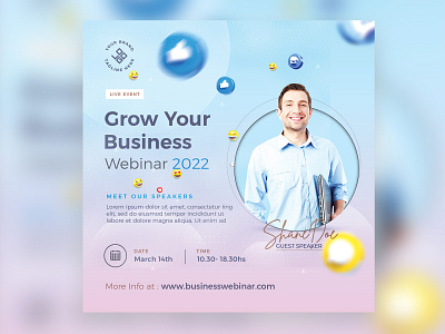 Online Webinar Live Poster Template webinar template