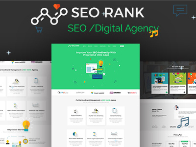 SEO Rank - PSD Template agency business corporate creative digital marketing marketing seo seo business seo company seo services seo website