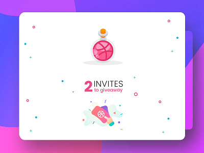 Scored 2 invitations from Dribbble dribbble envelop flat giveaway icon invitation letter one pink