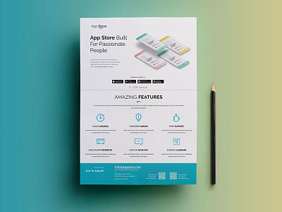 Mobile Application Phone App Flyer ad app flat flyer icon indesign iphone minimal mobile phone print smartphone