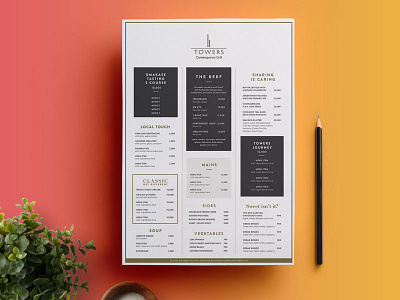 Food Menu flyer food poster salad