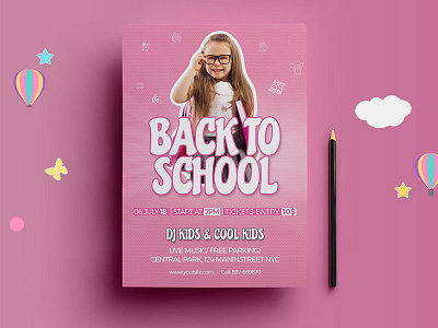 Back To School Flyer back 2 school flyer back to school books celebration chalkboard classrooms college
