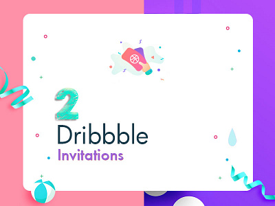 2 invitations from Dribbble dribbble envelop flat giveaway icon invitation letter one pink