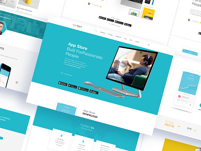 Mobile App Landing Page by Suzon Abdullah on Dribbble