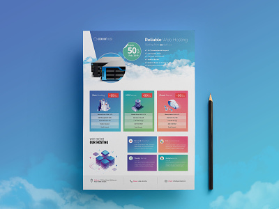 Hosting Flyer advert app apps business cloud cloud computing companies company cpanel design ecogreen flyer host hosting hosts ideas mobile php premium price