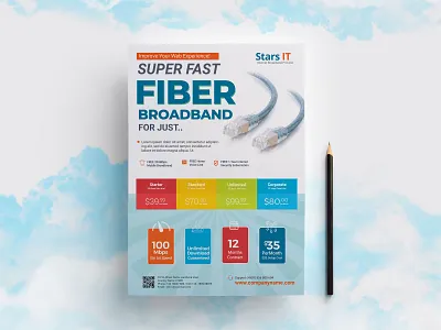 Internet Broadband Promotion Flyer access ad ads advert broadband connection deal dsl fiber fibre flyer high speed home internet leaflet line magazine mouse race pamphlet plan