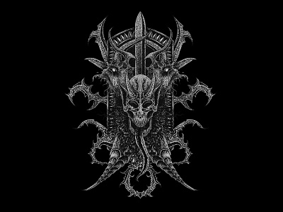 Devil and the Crows cover artwork dark art death metal design illustration skull art t shirt design