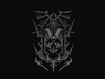 The skull with their Horns cover artwork dark art death metal design illustration shirt design skull art t shirt design
