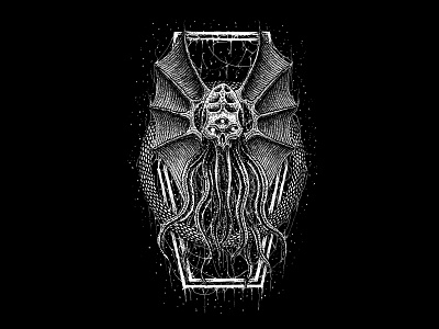 Cthulhu Skull cover artwork cthulhu dark art death metal design illustration shirt design skull art t shirt design