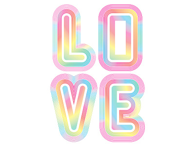Vinyl Love colour typography