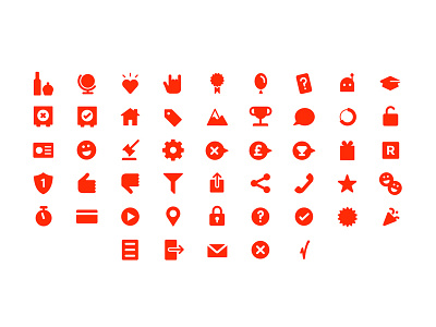 Icons 02 icons red simple