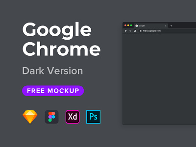 Google Chrome Mockup Freebie (Dark Version) adobe photoshop adobe xd browser chrome figma free freebie google mockup photoshop sketch