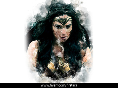 watercolor wonderwoman art