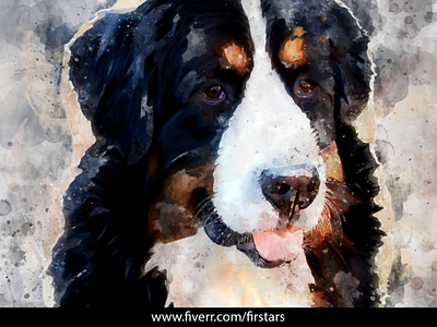 Watercolor Dog pet portrait