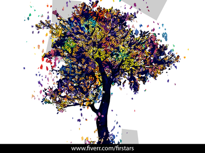 Tree Wpap Popart by Firstars Fiverr on Dribbble