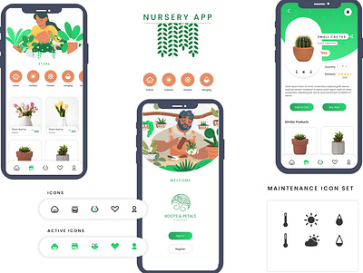 Plant Nursery App mobile app mobile design nursery mobile app plant app ui ui design uiux design ux design web design
