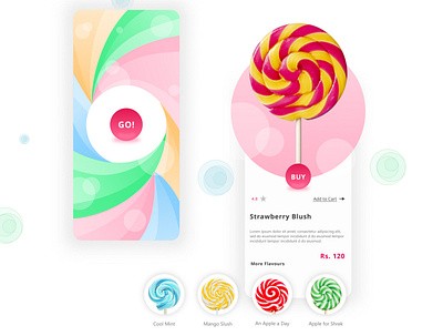 Candy Store App candy shop candy store lollipop mobile design ui ui design user interface design web design