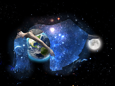 Small World digital art galaxy moon philosphy photo edits photo manipulation scene space