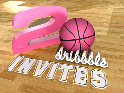 2 Dribbble Invites Up For Grabs 2 3d basketball dribbble invite photoshop