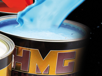 HMG Paints Colour Splash colour packaging paint splash tin