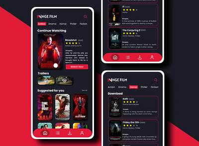 Movie Streaming App app cinema design movie app movie illustration streaming app ui uidesign uiuxdesign ux uxdesign
