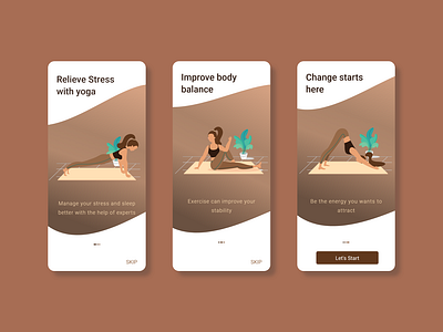 Yoga app Onboarding screens