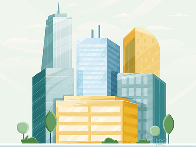 City illustration vector